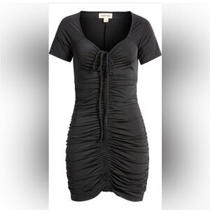 Nordstrom Open Edit Black Ruched Dress